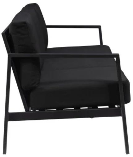 Linon Alora Black Aluminum/Fabric Outdoor 3-Seater Sofa-3