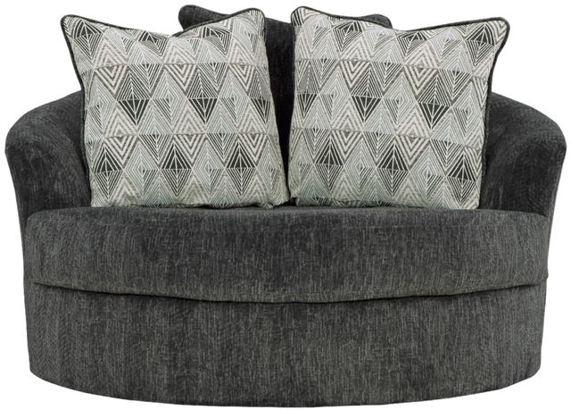 Signature Design by Ashley® Biddeford Shadow Oversized Swivel Accent Chair-2