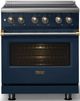 Viking® 5 Series 30" Slate Blue Pro Style Induction Range with Brushed Brass Trim-4