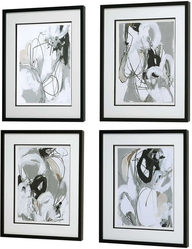Uttermost® June Erica Vess 4-Piece Tangled Threads Framed Prints Set-4