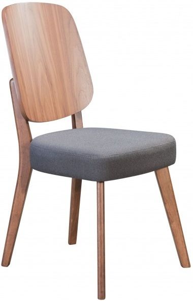 Zuo® Modern Alberta Walnut/Dark Gray Dining Chair-0