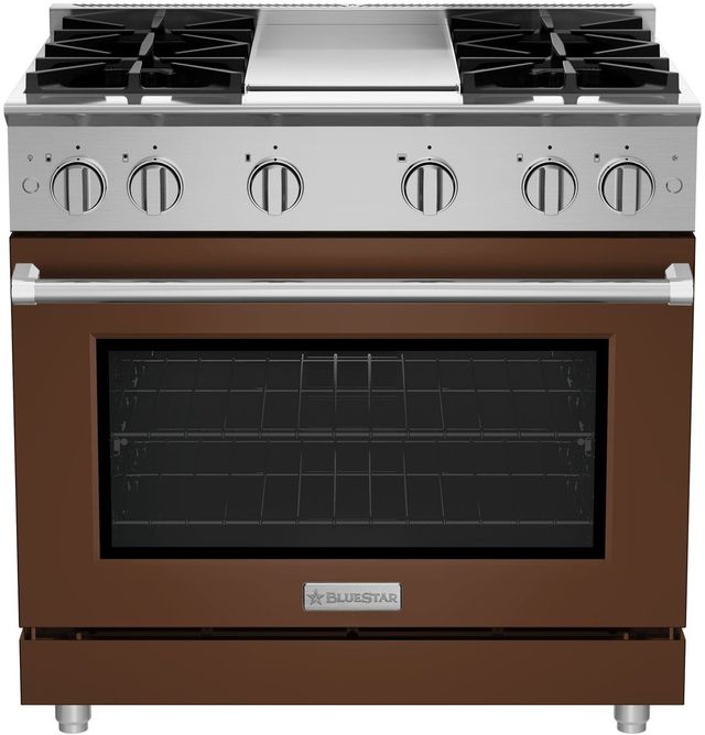 BlueStar Platinum X8 36" RAL Paint Pro-Style Gas Range with Custom Plated Trim-0