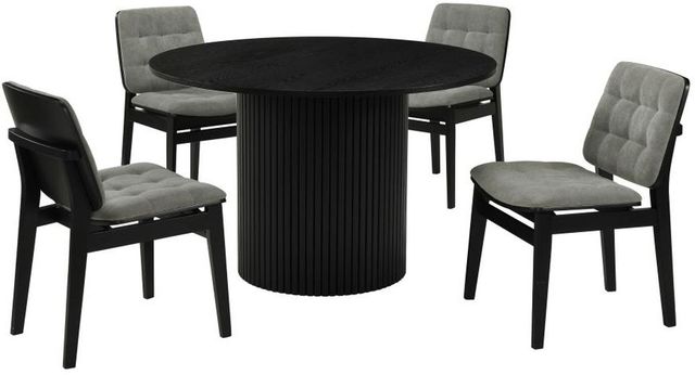 Coaster® Hamlyn 5-Piece Black/Gray Round Dining Table Set-0
