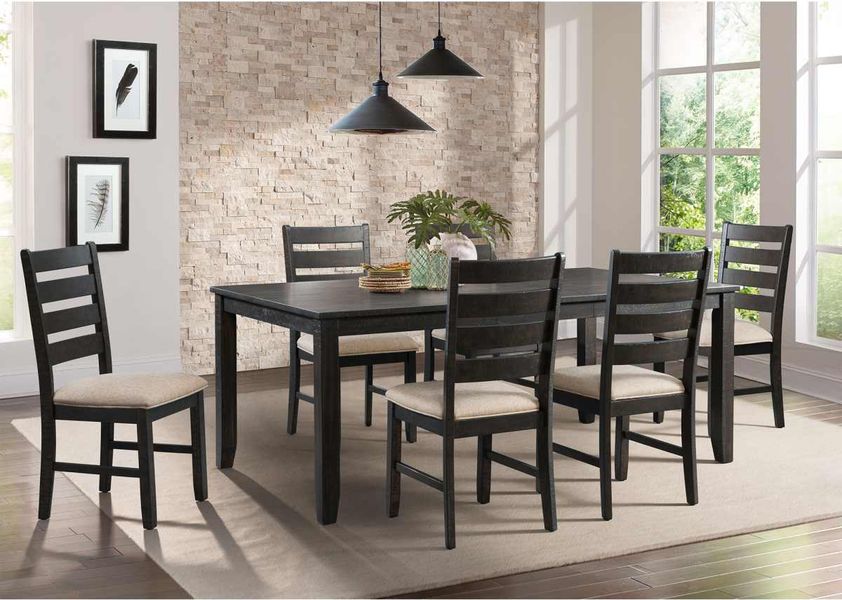 Elements International Brock 7-Piece Dark Walnut Dining Set | Tristate ...