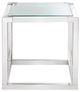Michael Amini® State St. Glass Top Square End Table with Stainless Steel Base-3