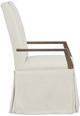 Fairfield® Customizable Entree Dining Nickel Metal Pull Tall Button Back Skirted Arm Chair-2
