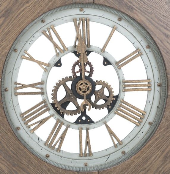 Decor-Rest® Furniture LTD Ironwork Antique Gold/Natural Weathered Wall Clock-1