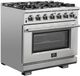 FORNO® Capriasca 36" Stainless Steel Pro Style Dual Fuel Range-1