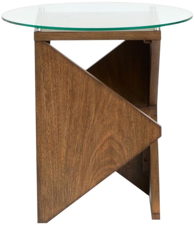 Magnussen Home® Vector Russet Brown Round Accent Table-3
