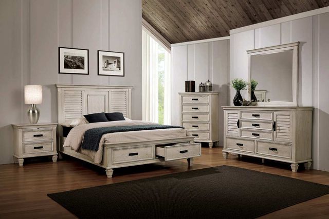 Coaster® Franco 4-Piece Antique White California King Storage Bedroom Set-0