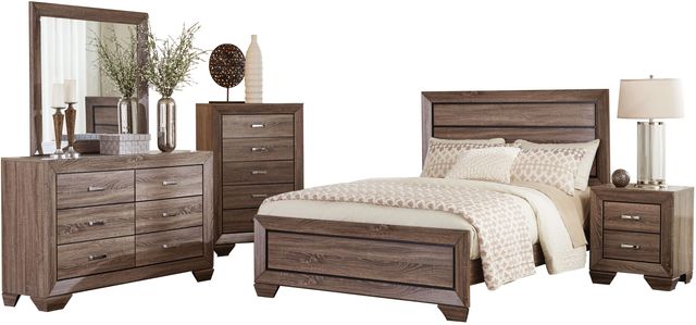 Coaster® Kauffman 4-Piece Washed Taupe Queen Bedroom Set-0