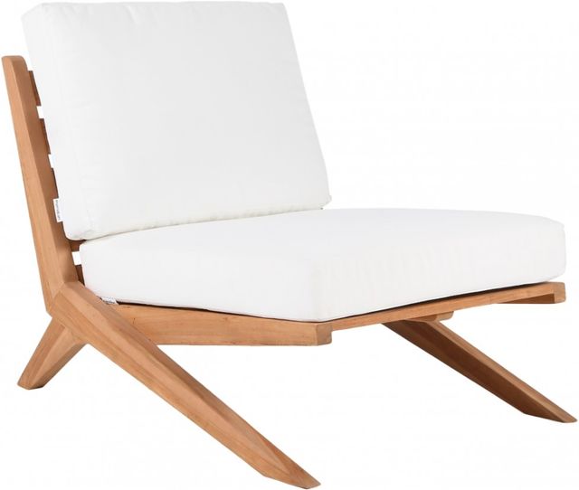 Meridian Furniture Tahiti White Fabric Outdoor Accent Chair-0