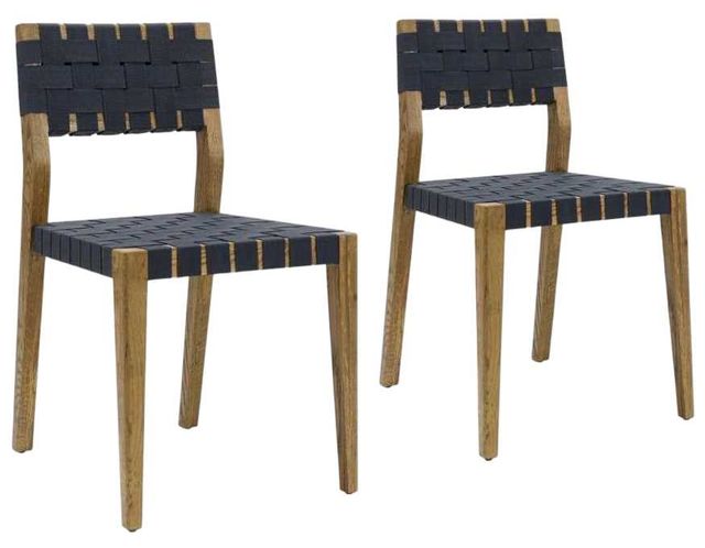 Classic Home Orlando 2-Piece Black/Mossed Brown Dining Chair Set-0