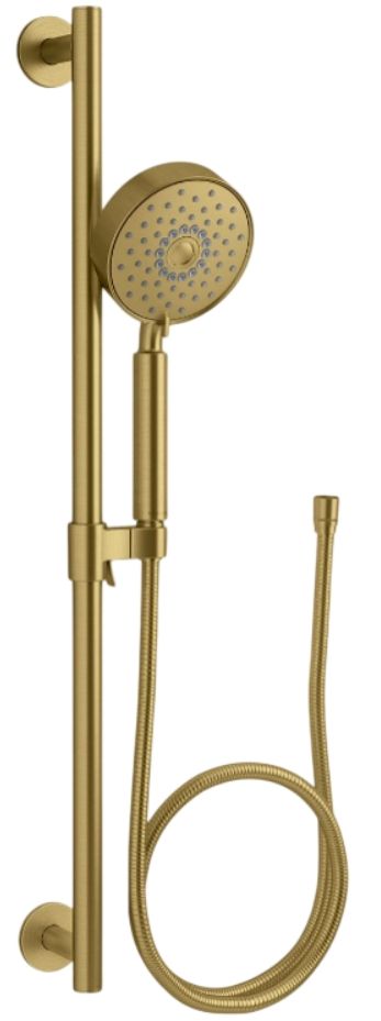 KOHLER® Purist® Vibrant Brushed Moderne Brass 2.5 GPM 30" 4-Function Handshower Kit-0