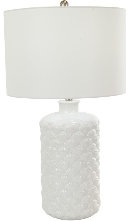 Deco Marche White Shell Embedded Room Table Lamp-0