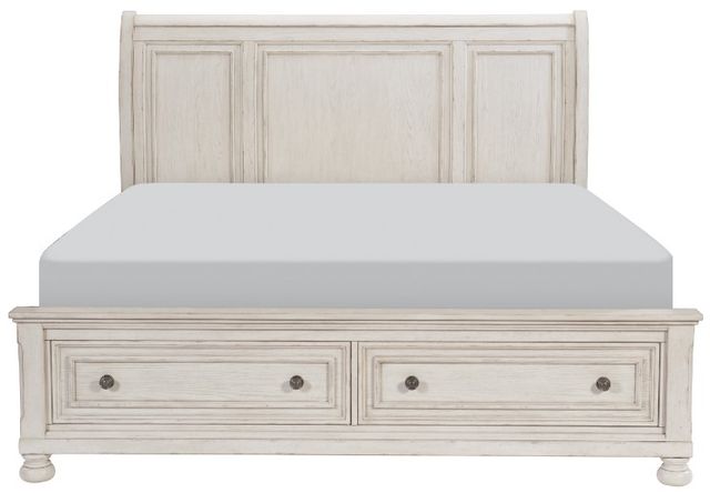Homelegance® Bethel Wire-Brushed White Queen Storage Sleigh Platform Bed-2