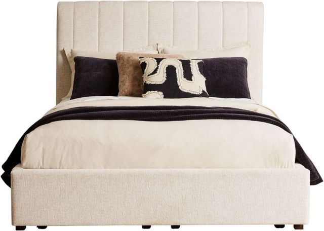 Signature Design by Ashley® Brizmore Beige Queen Upholstered Panel Storage Bed-3