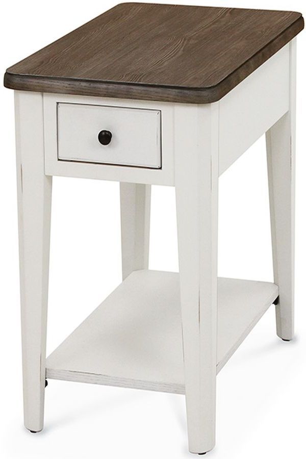 Peters-Revington™ Casual Choices™ Light Gray Chairside Table with White Base-1