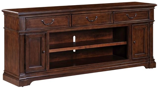 Liberty Furniture Arden Road Satin Cherry 84" Fireplace TV Console-0