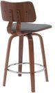 Armen Living Pico Gray/Walnut Swivel Bar Stool-4