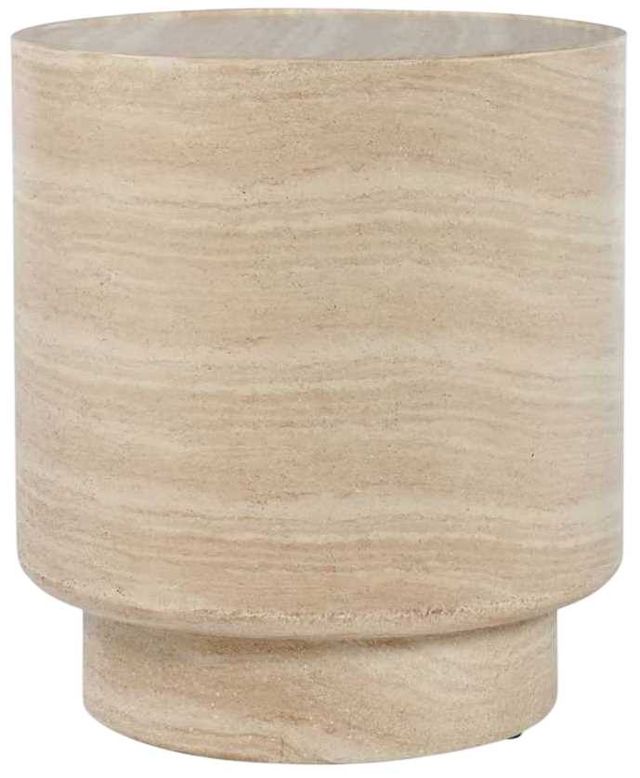 Classic Home Mckenna Travertine Stone 18" Outdoor Round End Table-0