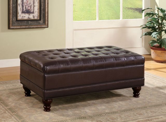 Coaster® Dark Brown Storage Ottoman-1