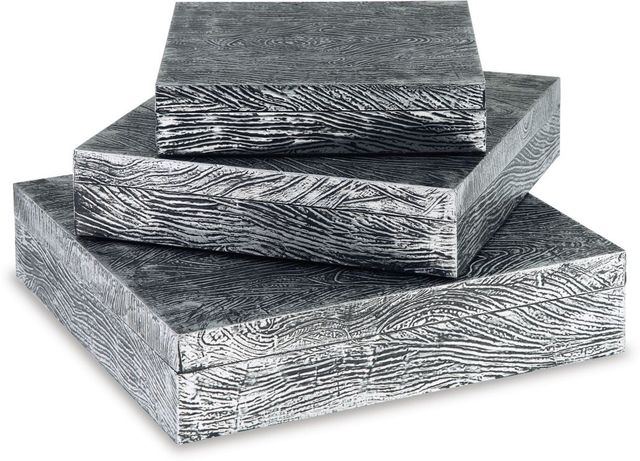 Signature Design by Ashley® Keldy 3-Piece Antique Pewter Box Set-0