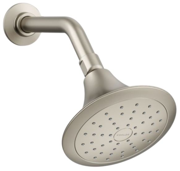 KOHLER® Forté® Rite-Temp® Vibrant Brushed Nickel 1.75 GPM Single-Function Showerhead-0