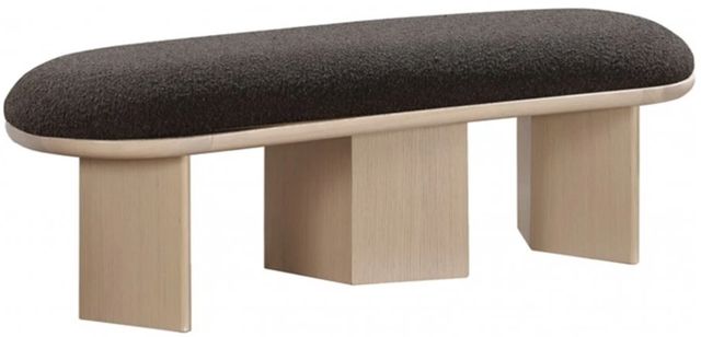 Meridian Furniture Wilshire Brown/Natural Upholstered Bench-0