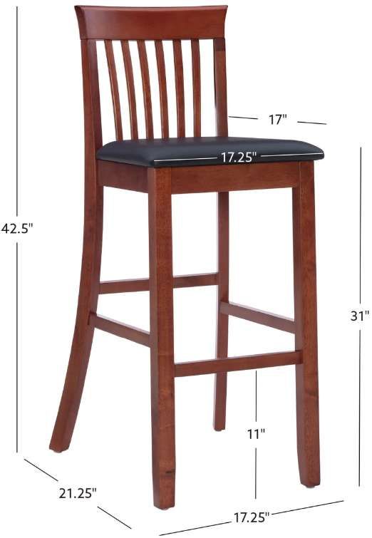Linon Triena Cherry Bar Stool-2