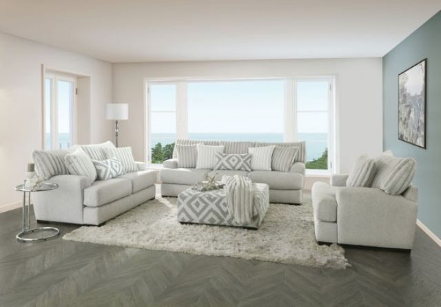 Furniture of America® Hermilly White Loveseat-1