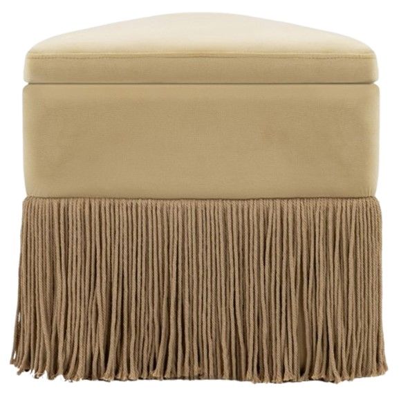 Meridian Furniture Trivoli Camel Velvet Ottoman-2