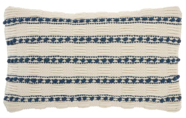 Nourison Home™ Lifestyle Navy Woven Lines And Dots Throw Pillow-0