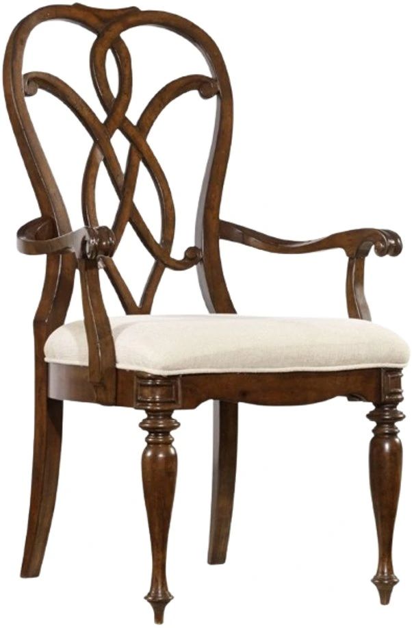 Hooker® Furniture Leesburg Alabaster/Mahogany Splat Back Dining Arm Chair-0