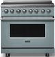 Viking® 5 Series 36" Novembery Sky Pro Style Induction Range with Polished Chrome Trim-0