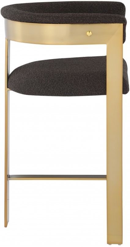 Meridian Furniture Romeo Brown/Gold Upholstered Counter Stool-2