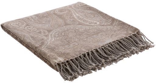 Surya Boteh Taupe 50"x60" Throw Blanket-2