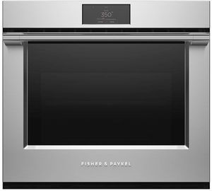 Fisher & Paykel Series 9 30" Stainless Steel Electric Built In Single Oven Front view of the Fisher & Paykel Series 9 30" Stainless Steel Electric Built In Single Oven