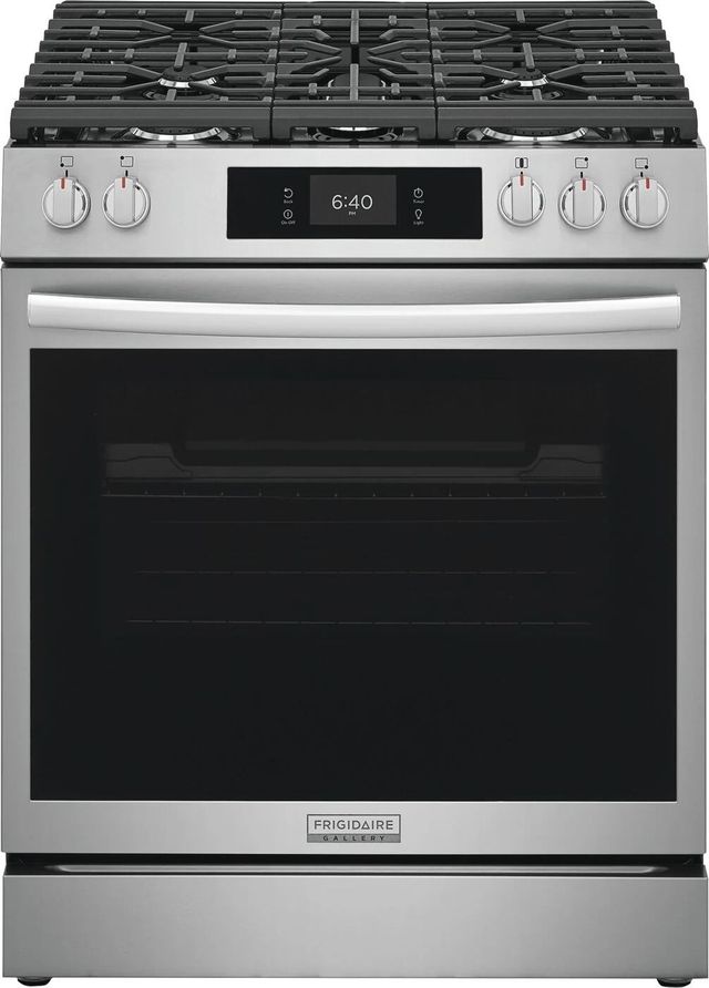 Frigidaire Gallery® 30'' Smudge-Proof® Stainless Steel Slide-In Gas Range with Stone-Baked Pizza-0