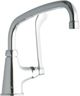 Elkay Chrome Single Hole Single Control Faucet with 10" Arc Tube Spout and 6" Wristblade Handle-0