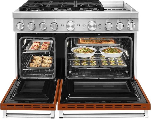 KitchenAid® 48" Scorched Orange Pro Style Dual Fuel Range with Griddle-5