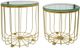 A & B Home Carinae 2-Piece Glass Top Round Accent Table Set with Gold Base -1