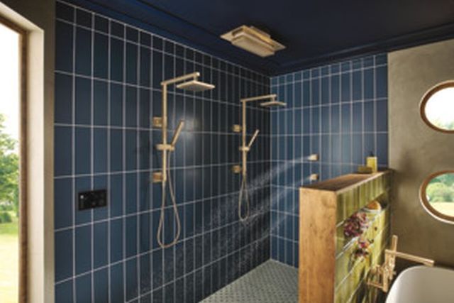 Brizo Frank Lloyd Wright® Brilliance® Luxe Gold® 21” Single-Function Raincan Shower Head with Integrated Lighting-3