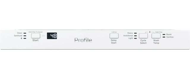 GE Profile™ 18" White Top Control Built In Dishwasher-3