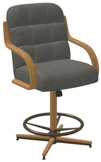 Chromcraft Customizable Ryland Metal Swivel Tilt Counter Height Dining Stool with Footrest-4