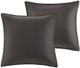Olliix by Urban Habitat Charcoal King/California King Brooklyn Cotton Jacquard Duvet Cover Set-5