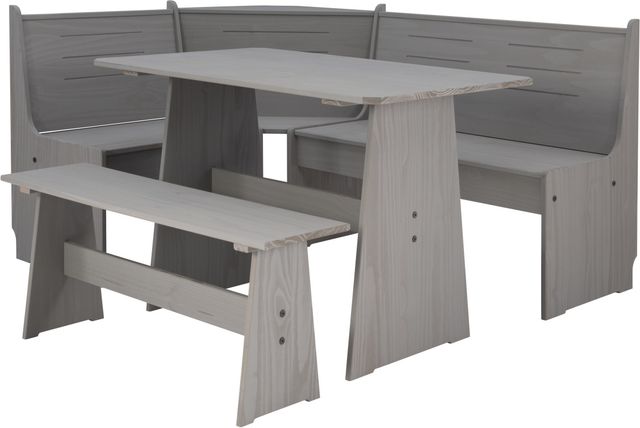 Linon Willow 3-Piece Gray Corner Nook Set-1