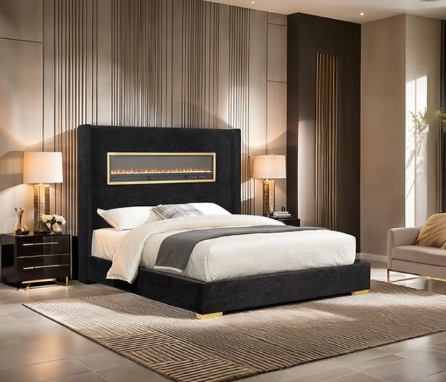 Furniture of America® Danvers Black King Panel Bed-1