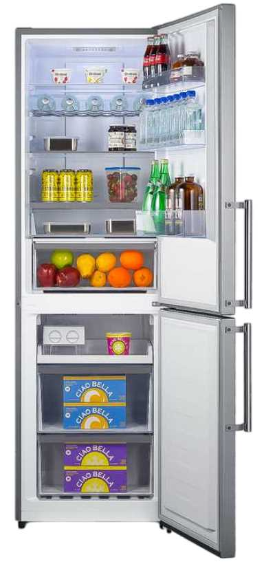 Summit® 10.8 Cu. Ft. Stainless Steel Counter Depth Bottom Freezer Refrigerator-4