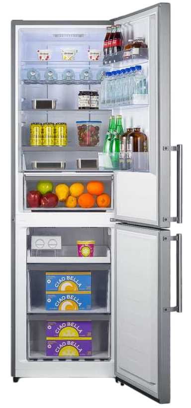 Summit® 10.8 Cu. Ft. Stainless Steel Counter Depth Bottom Freezer Refrigerator-3